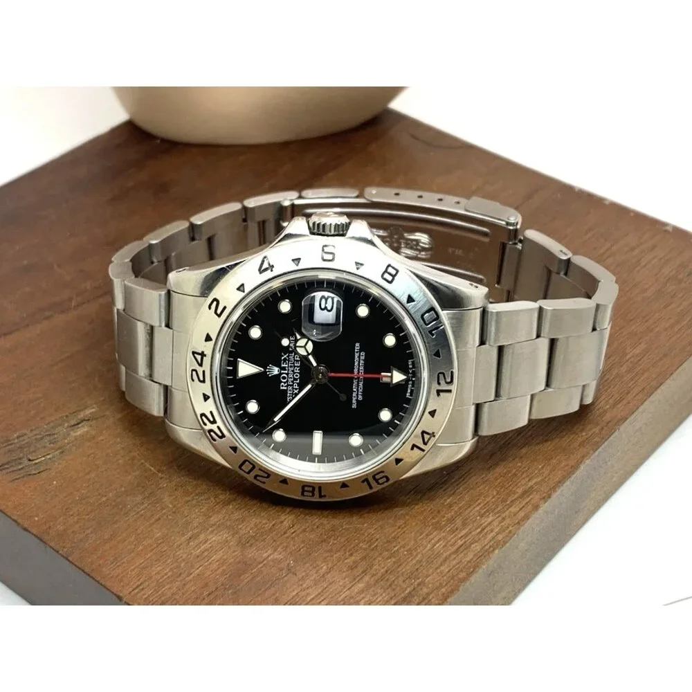 1997 Rolex Men's Watch Explorer II 16570 GMT Swiss Automatic Black Dial 40mm
